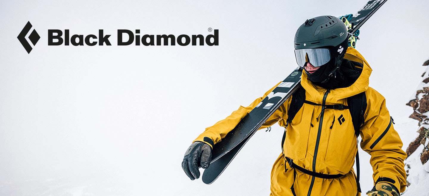 black diamond logo and skier